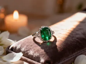 Eleganckie pudełko prezentowe z kwiatami i kryształowymi kieliszkami na drewnianym stole, idealne na szafirową rocznicę.